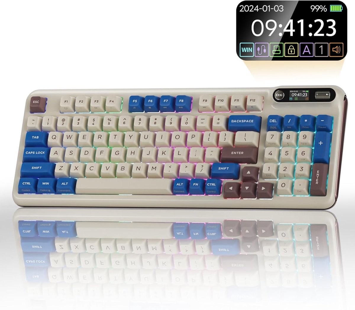 KZZI Z98 - Toetsenbord - Latte - Rainbow Switch