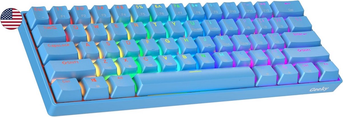60% Hotswap Mechanisch Gaming Toetsenbord | RGB Verlichting | 61 Toetsen US QWERTY voor PC en Mac