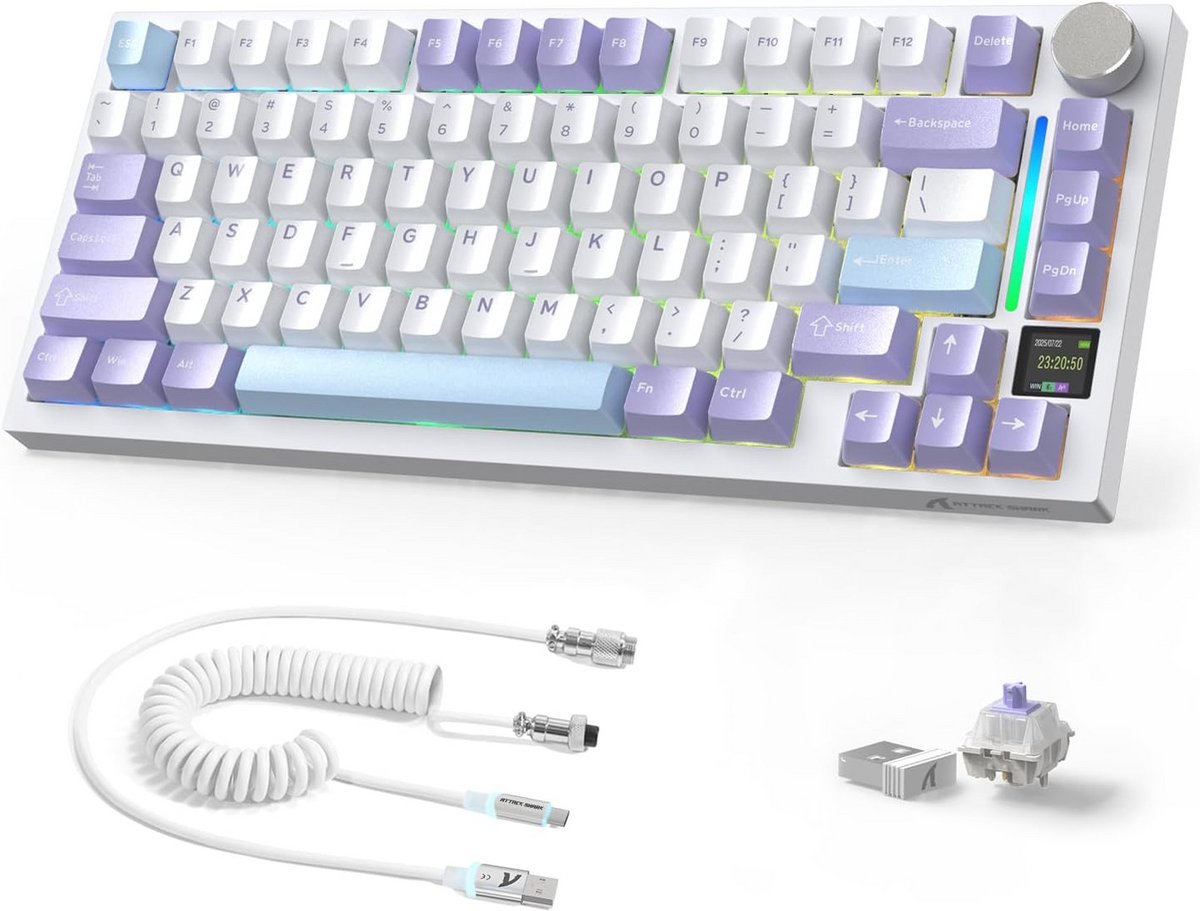 75% Draadloos Mechanisch Toetsenbord met RGB Verlichting en Hot-Swap