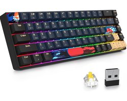 Compact 65% Mechanisch Gaming Toetsenbord met RGB en Draadloze Connectiviteit