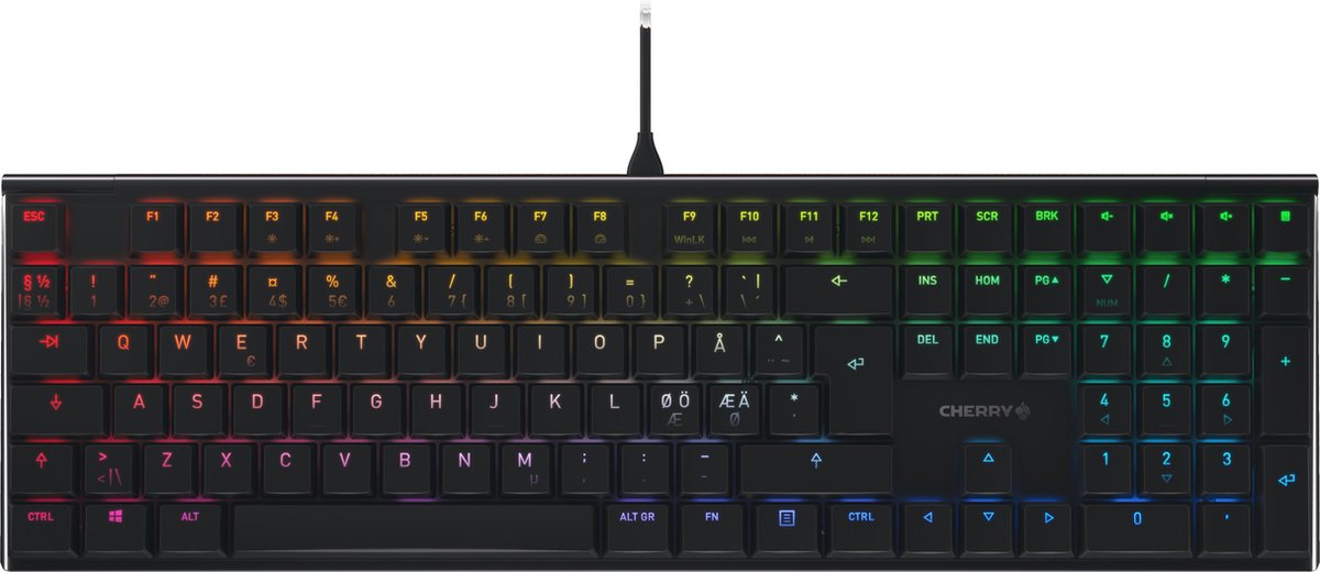 CHERRY MX 10.0N toetsenbord USB QWERTY Scandinavisch Zwart