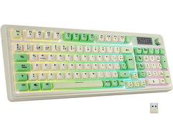 Draadloos Toetsenbord Oplaadbaar Spaans QWERTY Layout Multi-Modus RGB Verlicht
