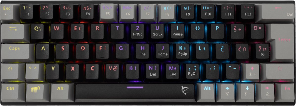 White Shark Wakizashi 2 toetsenbord - Blauwe switches - US layout - zwart/grijs
