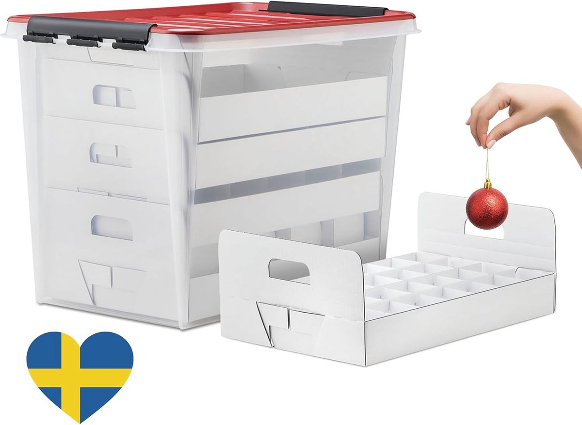 Kerstbal opbergdoos 61 liter - Veilig en stijlvol voor kerstversiering