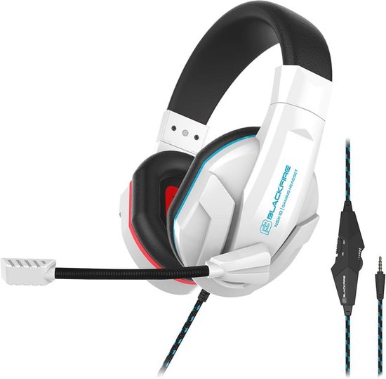 Hoofdband Headset voor Spelconsole - Stereofonisch, Bedraad, Circumaural in Zwart, Rood, Wit