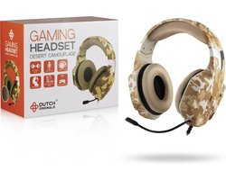 Dutch Originals - Game koptelefoon - Met microfoon - Zandkleur camouflage