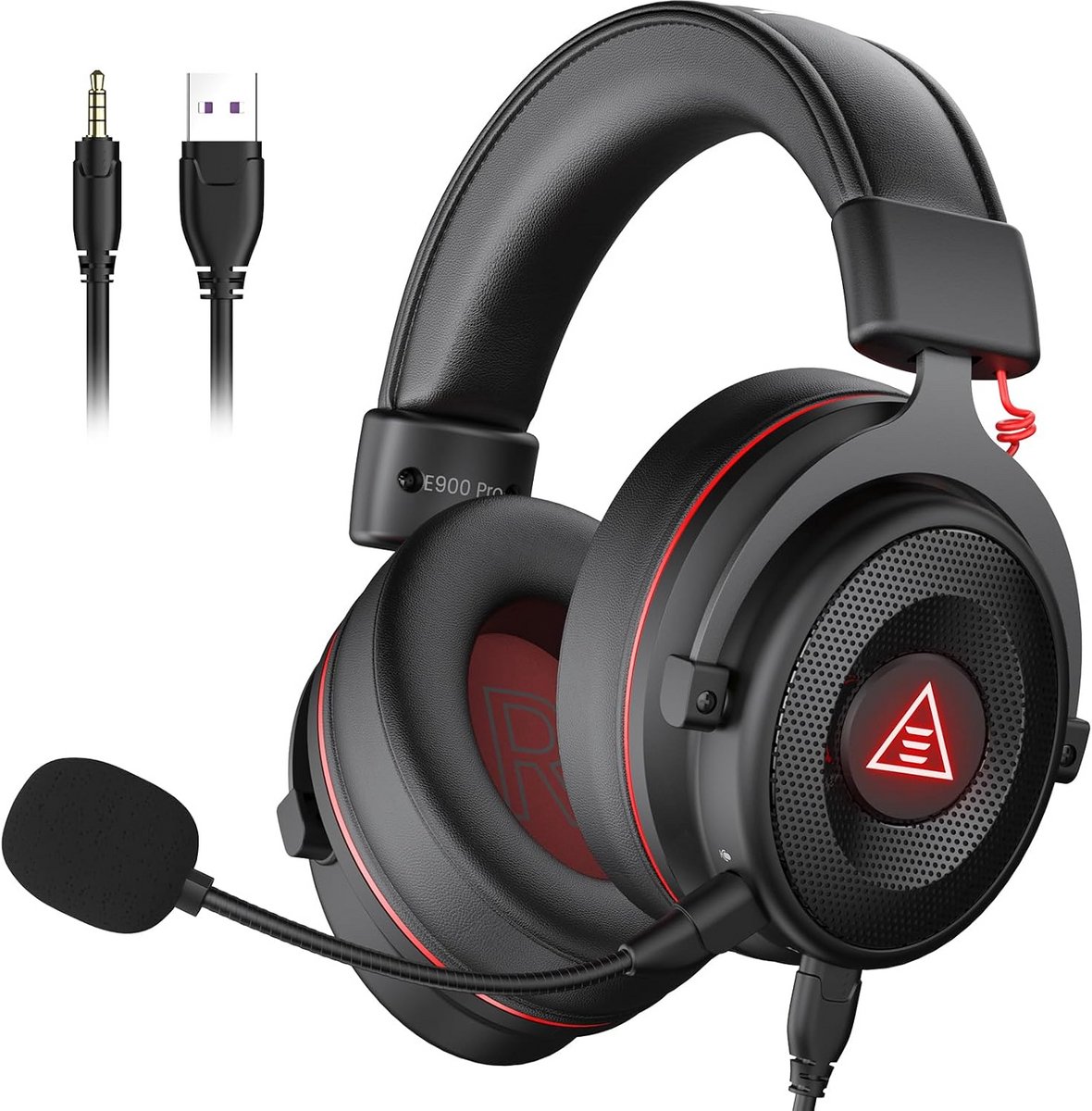 Gaming headset 7.1 surround sound met ruisonderdrukkende microfoon en LED verlichting