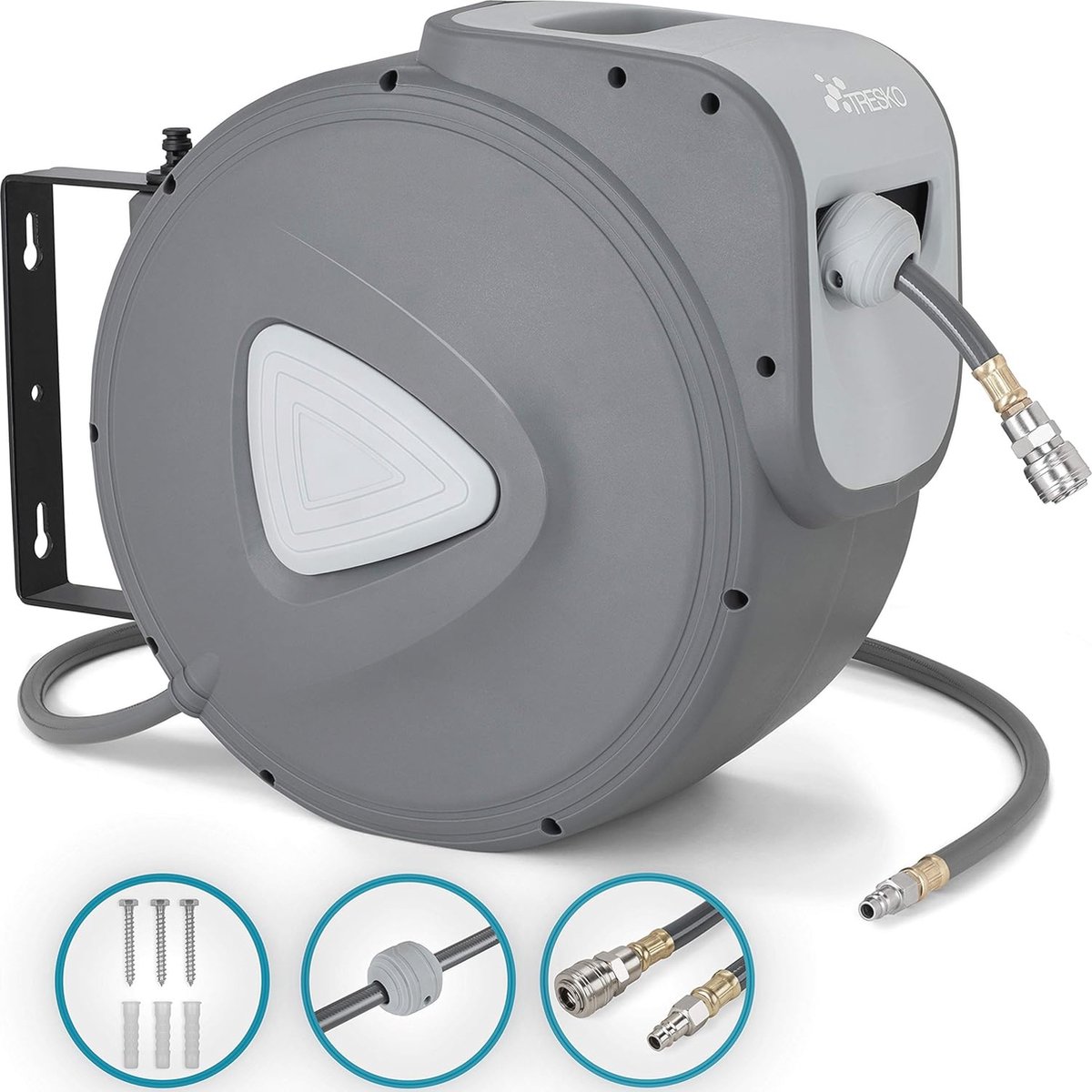 Automatisch Oprolsysteem voor Hogedrukslang - 20 m Slangtrommel met Wandbevestiging