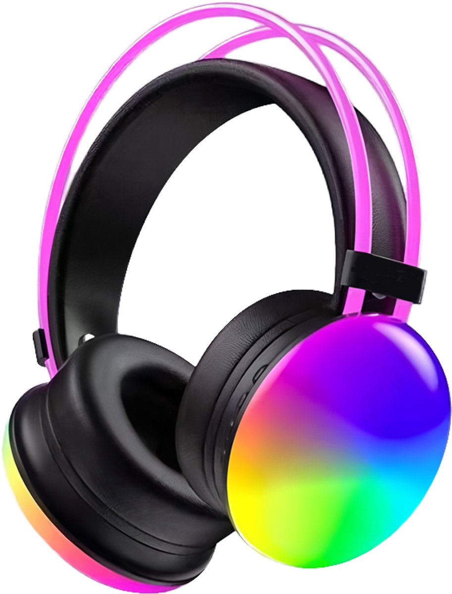 FEMUR Draadloze On-Ear Koptelefoon met RGB – Bluetooth 5.4 – Hi-Fi Geluid – USB-C – IPX5