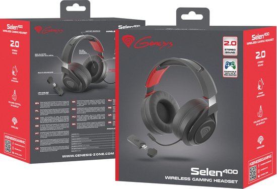 Genesis Selen 400 Gaming Headset draadloos voor de PC, Playstation 4 en Nintendo Switch