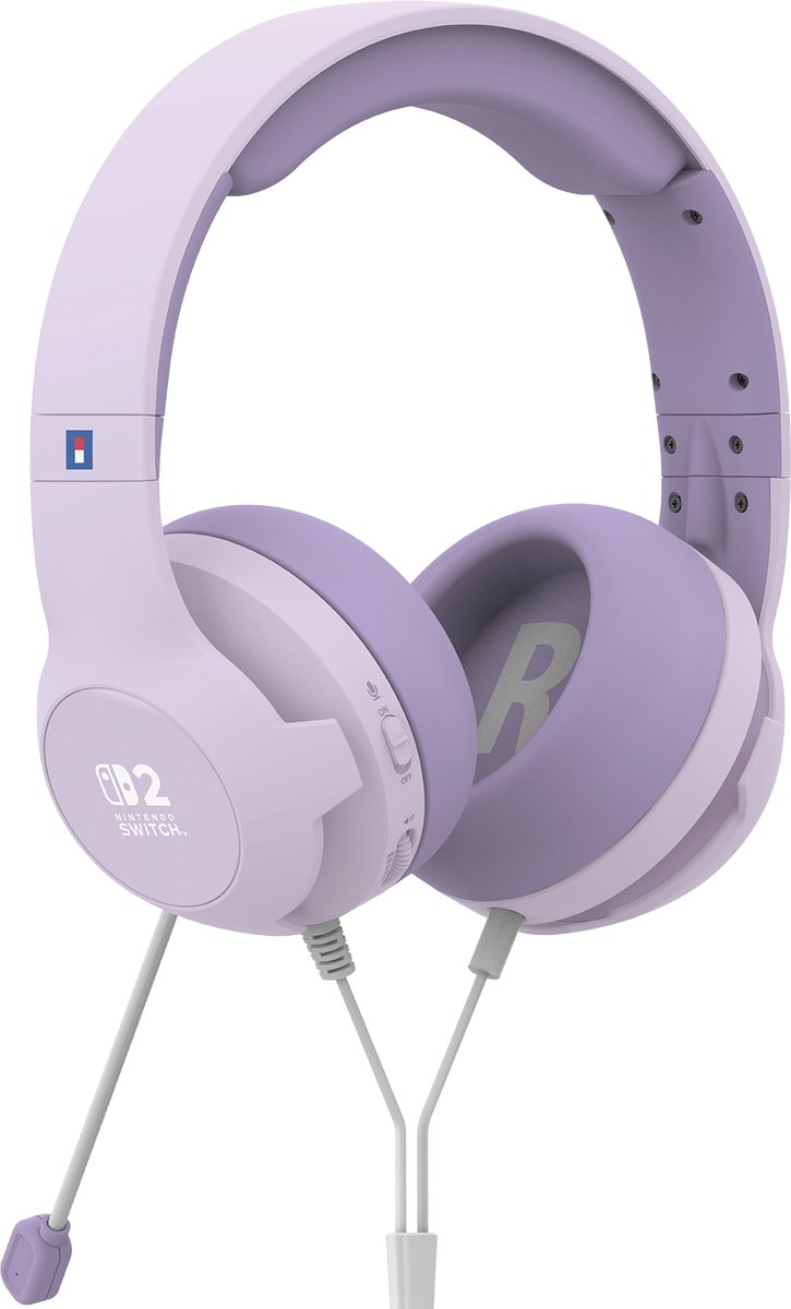 Hori Gaming Headset voor Nintendo Switch 2 - Lavendel - Officieel gelicentieerd door Nintendo®