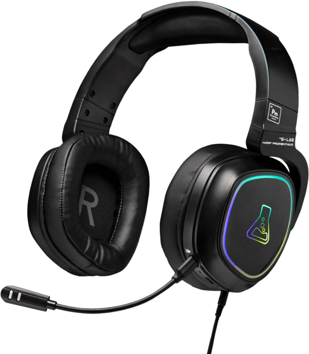 The G-Lab Korp Promenthium Headset Bedraad en draadloos Hoofdband Gamen Bluetooth Zwart