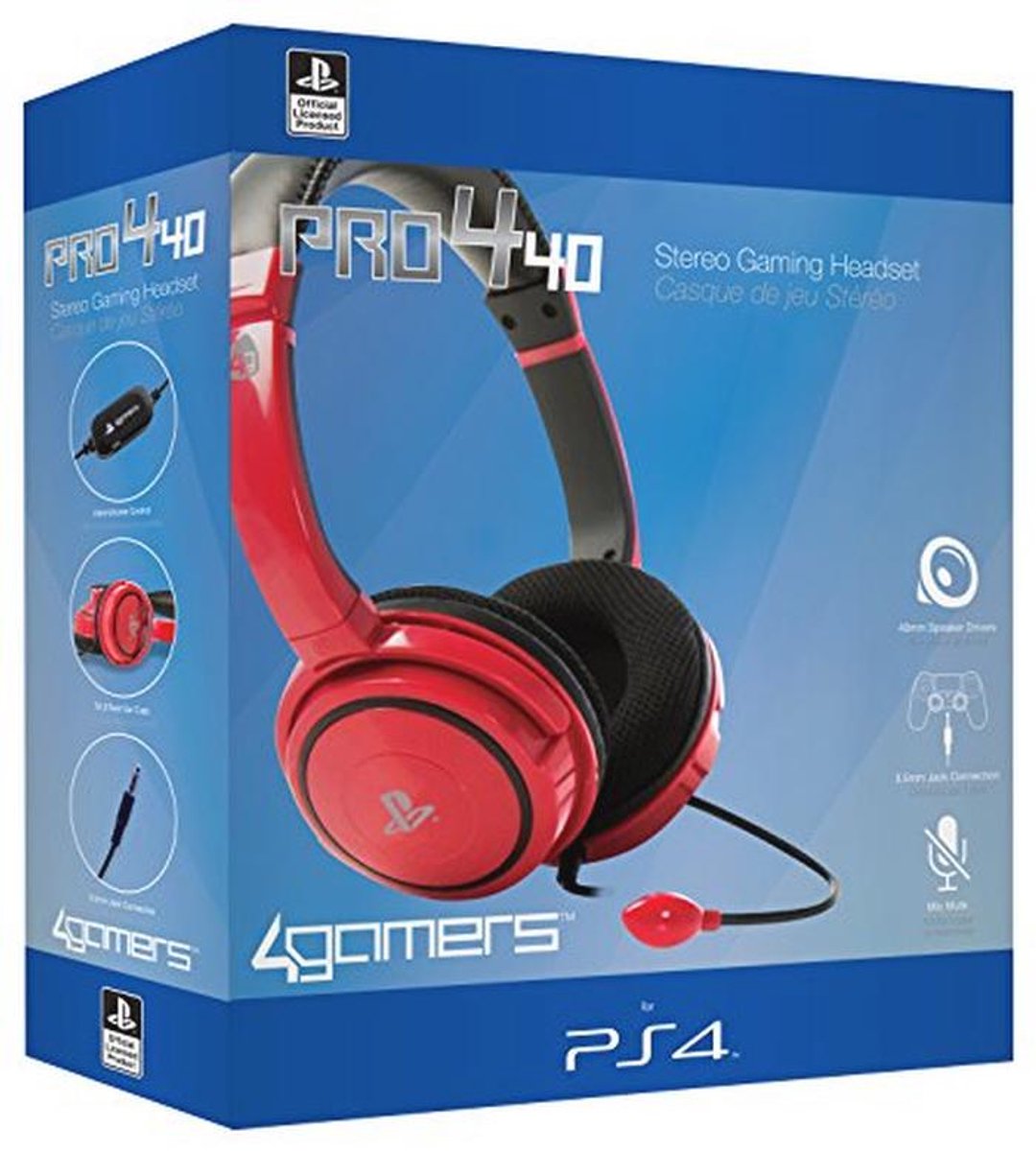 Wired Stereo Gaming Headset voor PS4 - Rood
