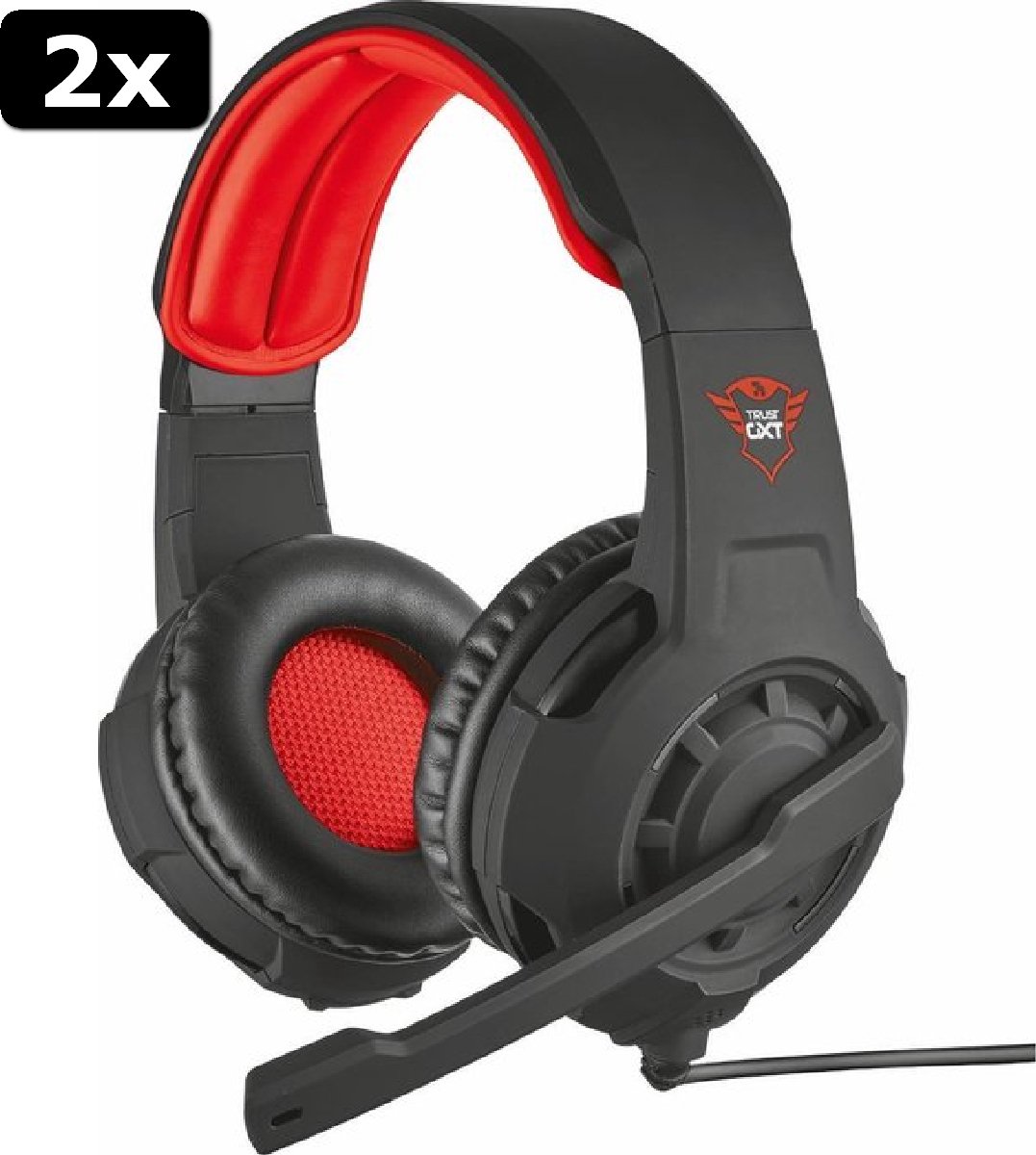 2x Trust GXT 310 Radius - Gaming Headset - PS4, PS5 en PC - Zwart/Rood