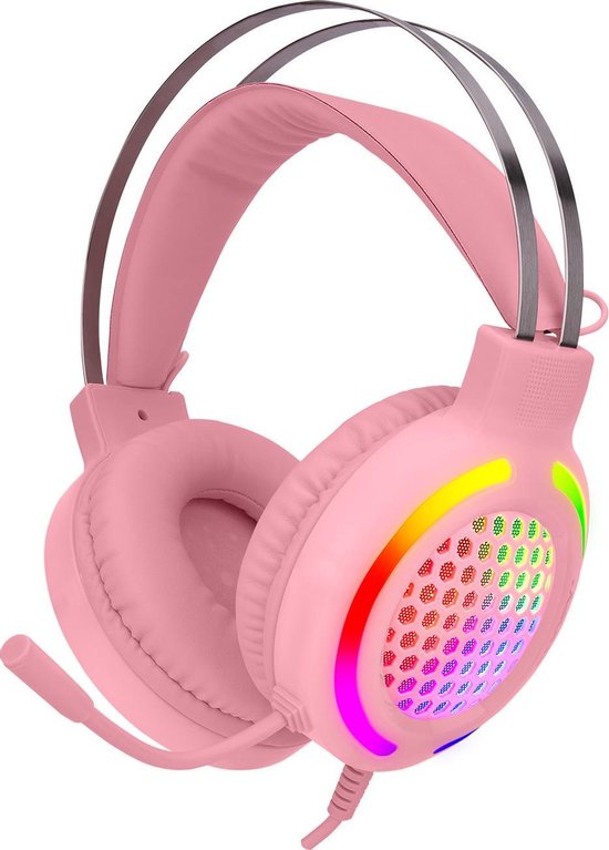 Snopy Pinky PC Gaming Headset – LED – Roze - SN-GX82