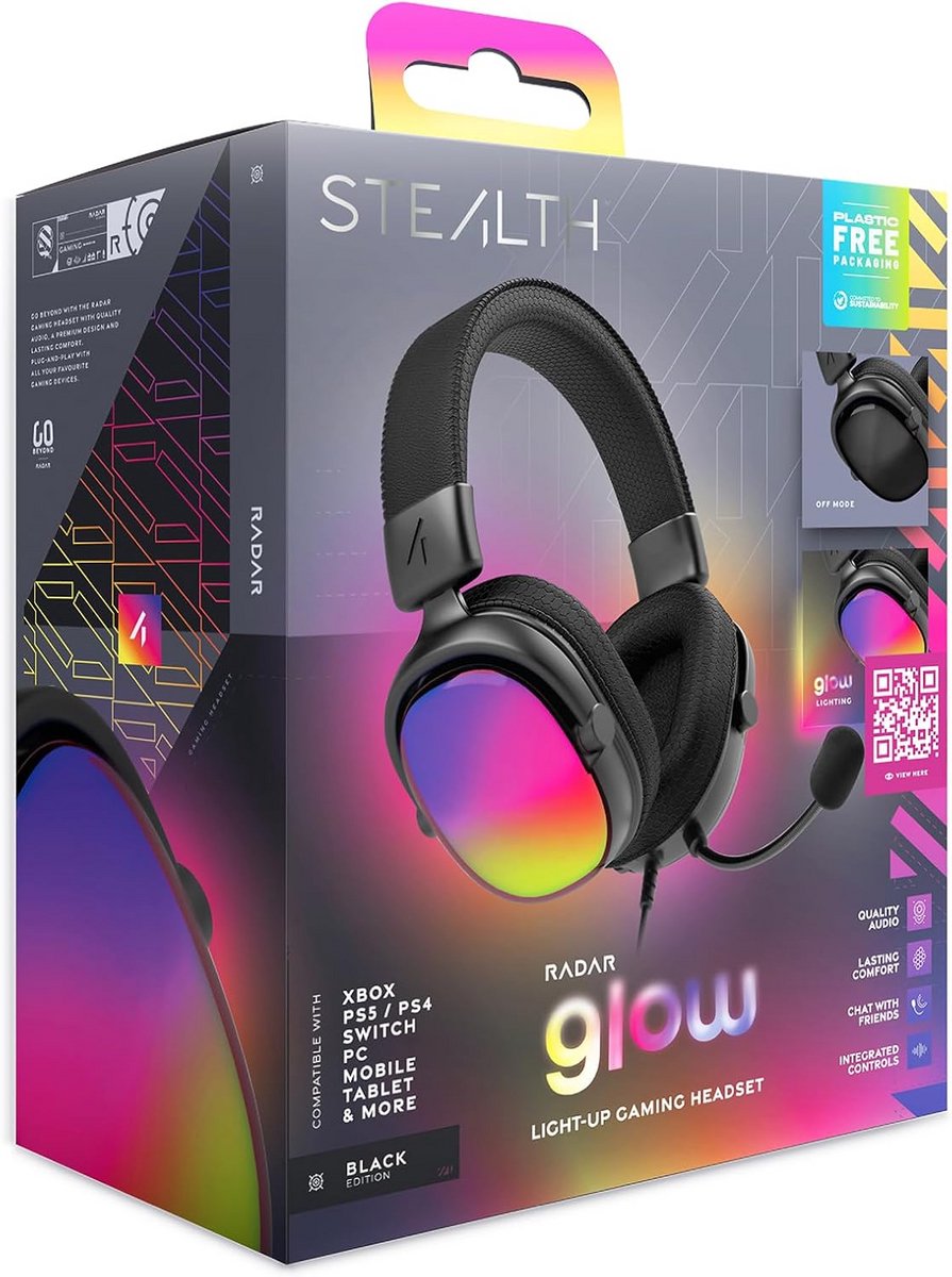 Glow Gaming Headset met Microfoon - Compatibel met PS5, Xbox, PC en Mobiel