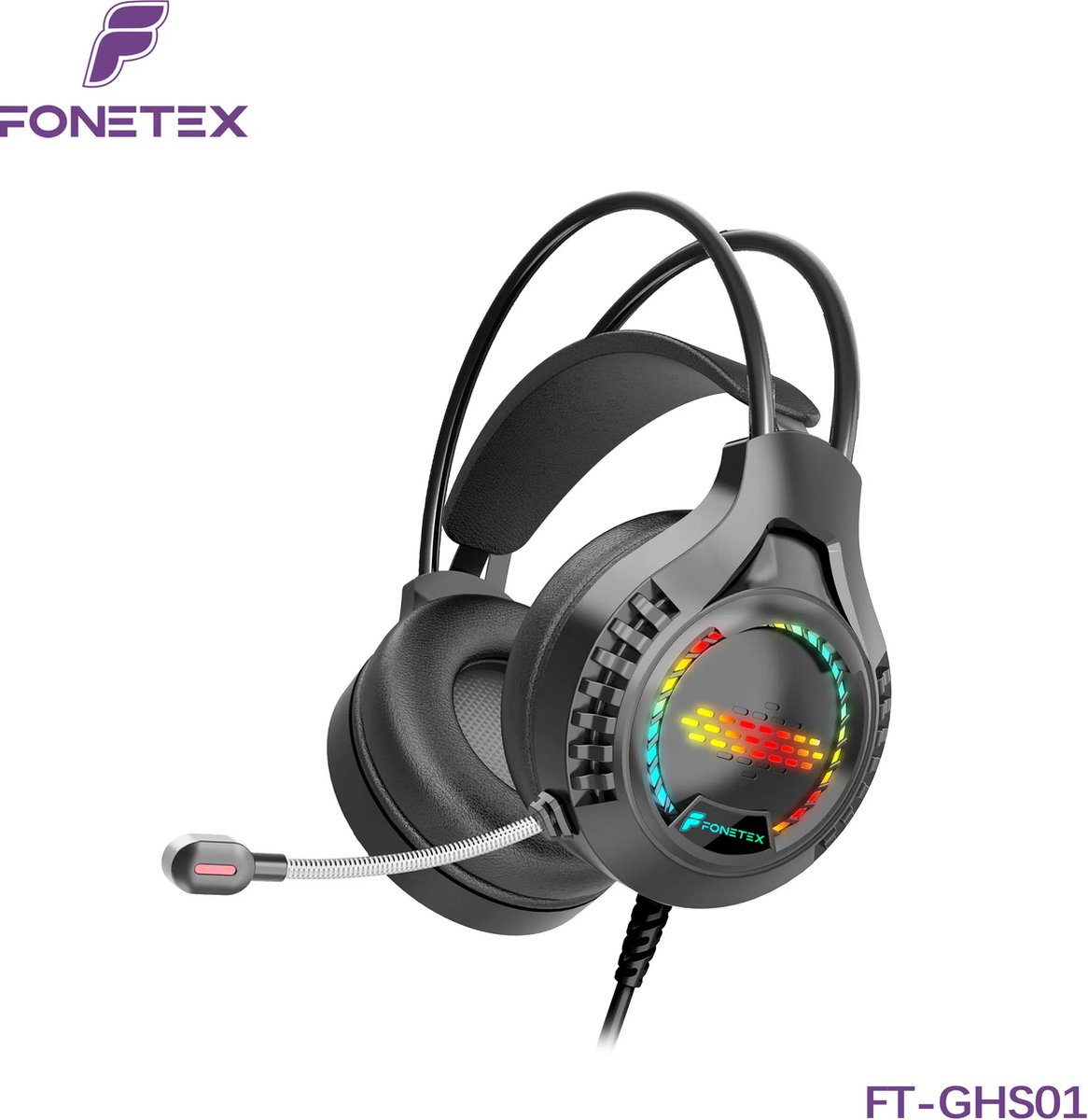 FoneTex FT-GHS01 - Bedrade Gaming Headset - Geschikt voor PC/PS5/PS4/Switch - Zwart