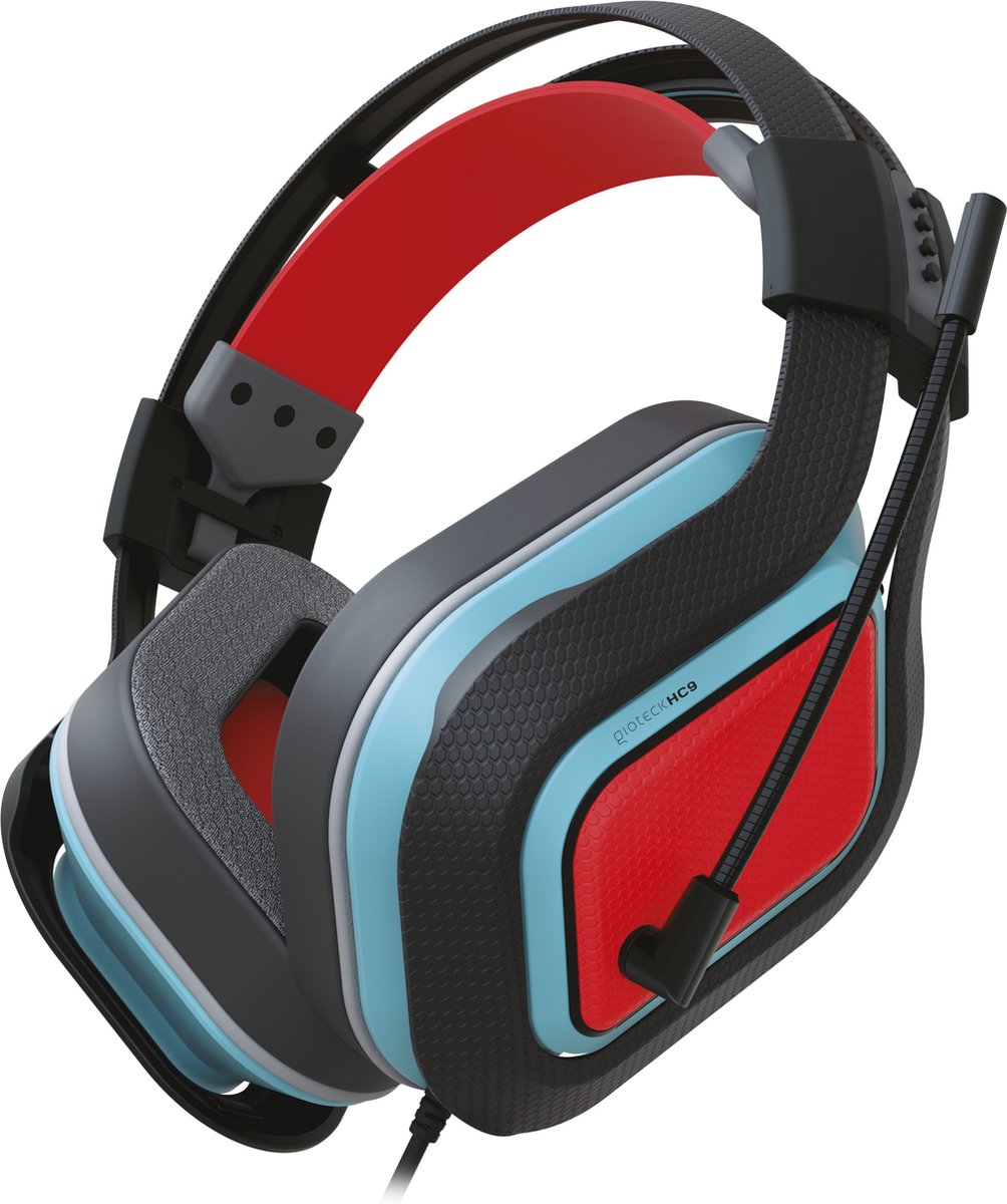 GioTeck - HC-9 Bedrade Stereo Gaming Headset Blauw en Rood