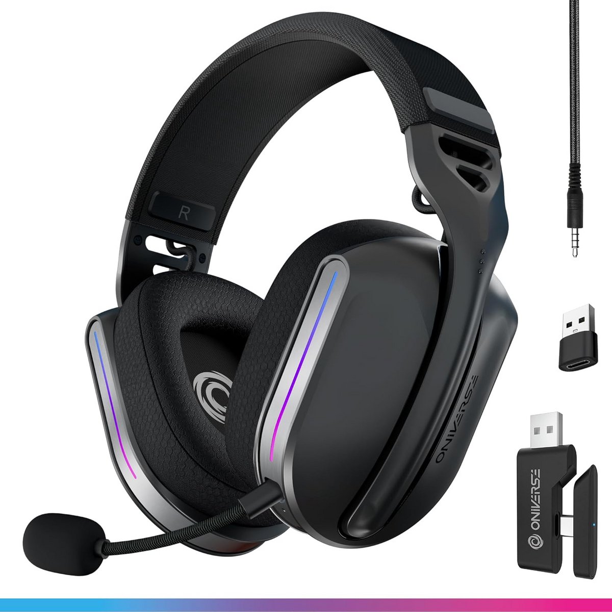 Draadloze Gaming Headset met Laagste Latency - Compatibel met PS5, PS4, Switch, PC en Mobiel