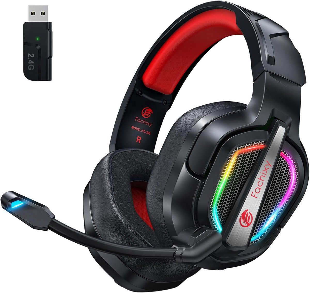 Draadloze Gaming Headset met Microfoon voor PC, PS5 en PS4 Snelkoppeling