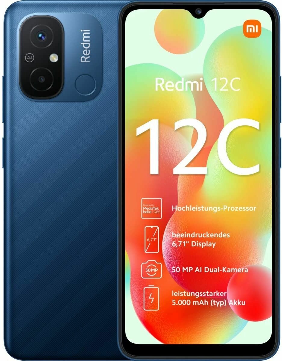 Xiaomi Smartphone 12C Blue 128 GB 6,71" 4 GB RAM MediaTek Helio G85 6,7"