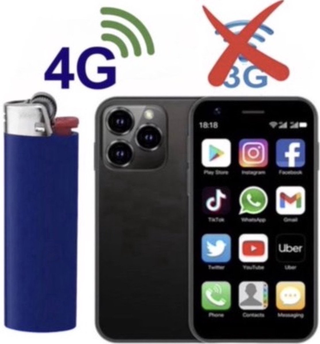 Medj - Mini smartphone- mobiele telefoon- superkleine -klein -4G -Snelste -mini- gsm -android 10