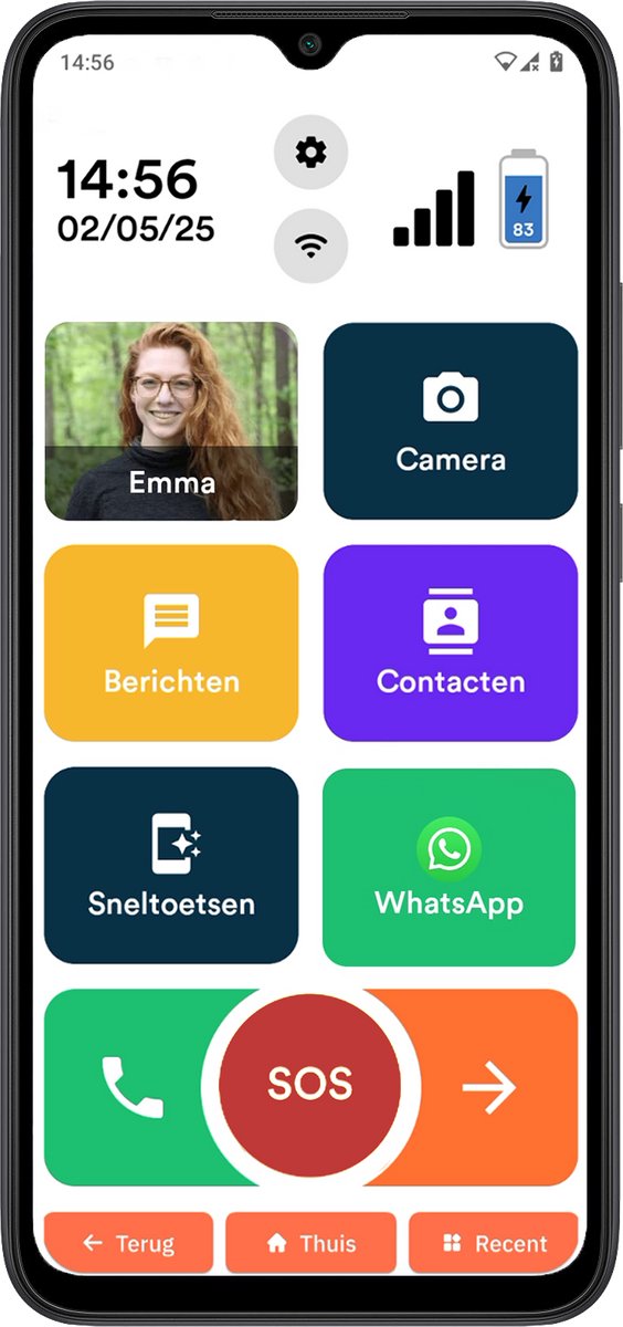 Senifone S1 Senioren Smartphone - Zwart - Voor Ouderen - 64GB - WhatsApp & SOS Functie