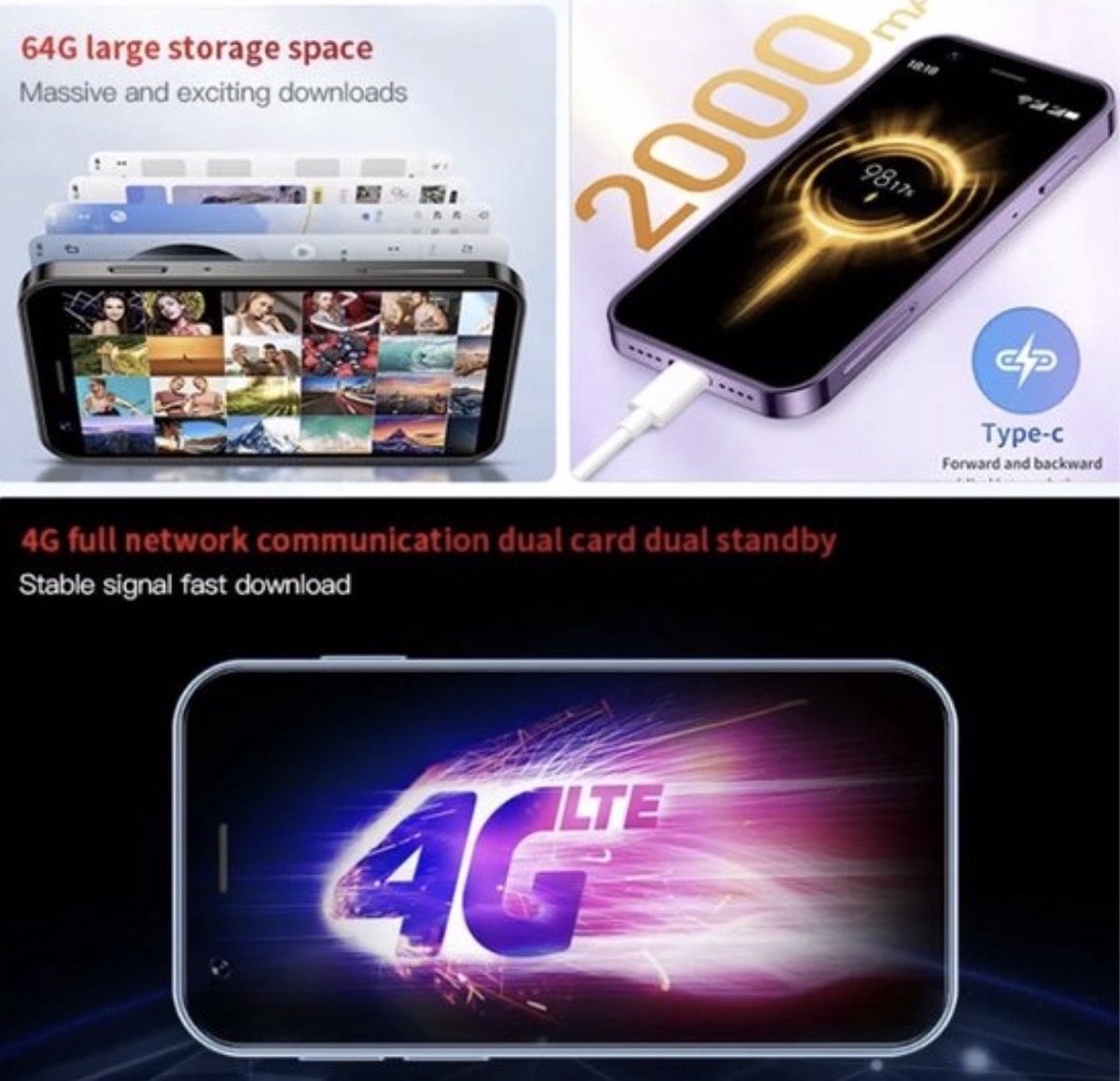 mini smartphone- mobiele telefoon- superkleine -klein -4G -Snelste -mini- gsm -android 10