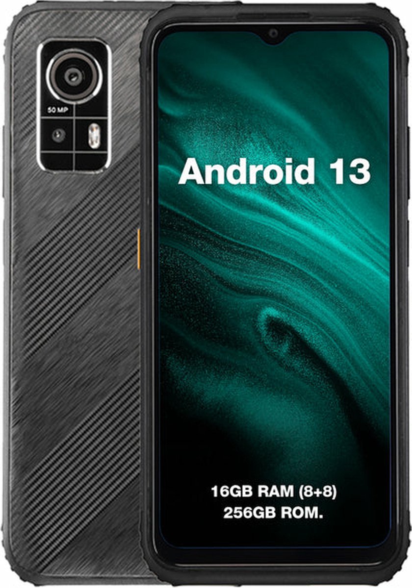 AGM H6, 16,7 cm (6.56"),8 GB, 256 GB, 50 MP, Android 13, Zwart