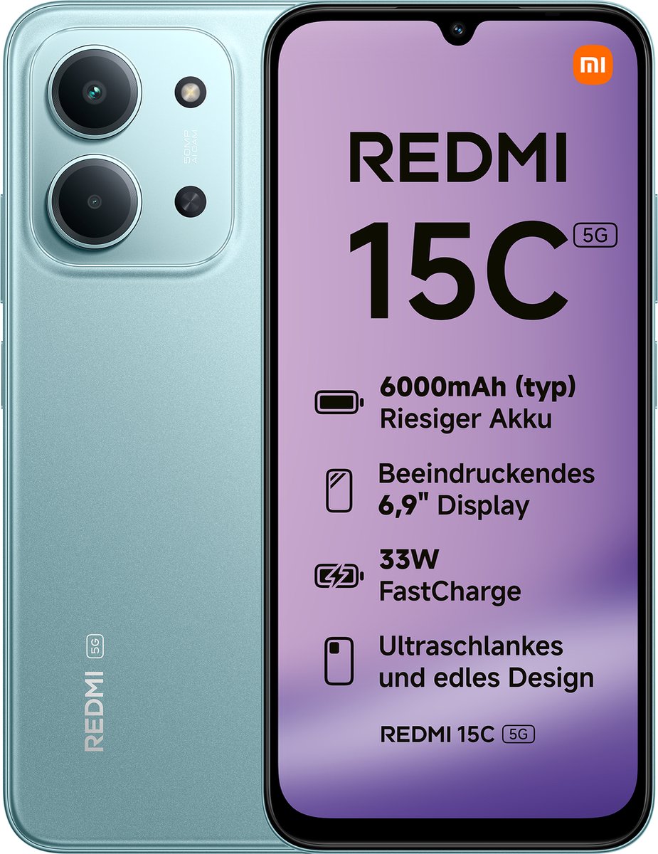 Xiaomi Redmi 15C - 5G - 4GB/128GB - Groen