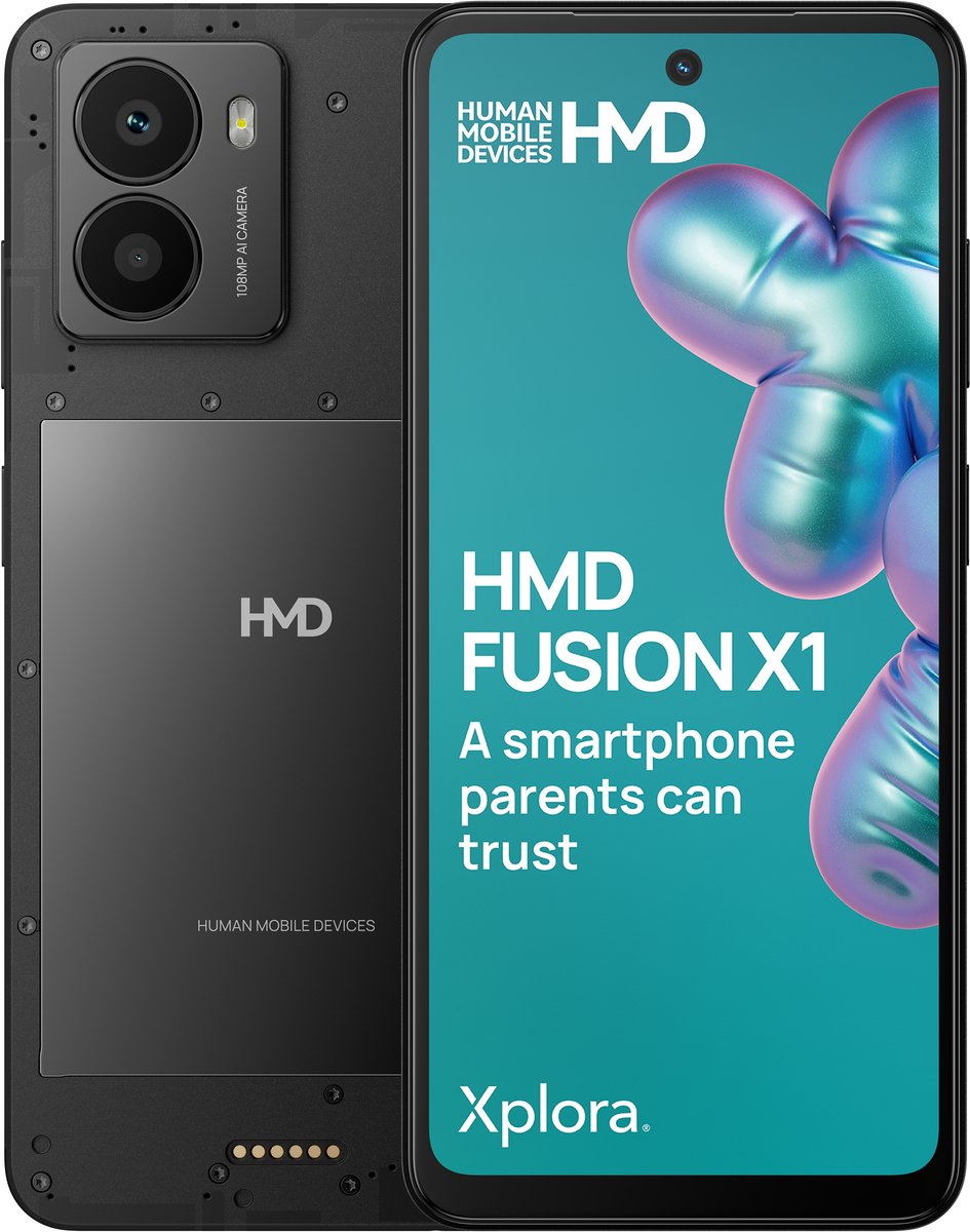 HMD FUSION X1 DS TA-1672 6/128 FLASHY 16,7 cm (6.56") Dual SIM 5G USB Type-C 5000 mAh - Zwart