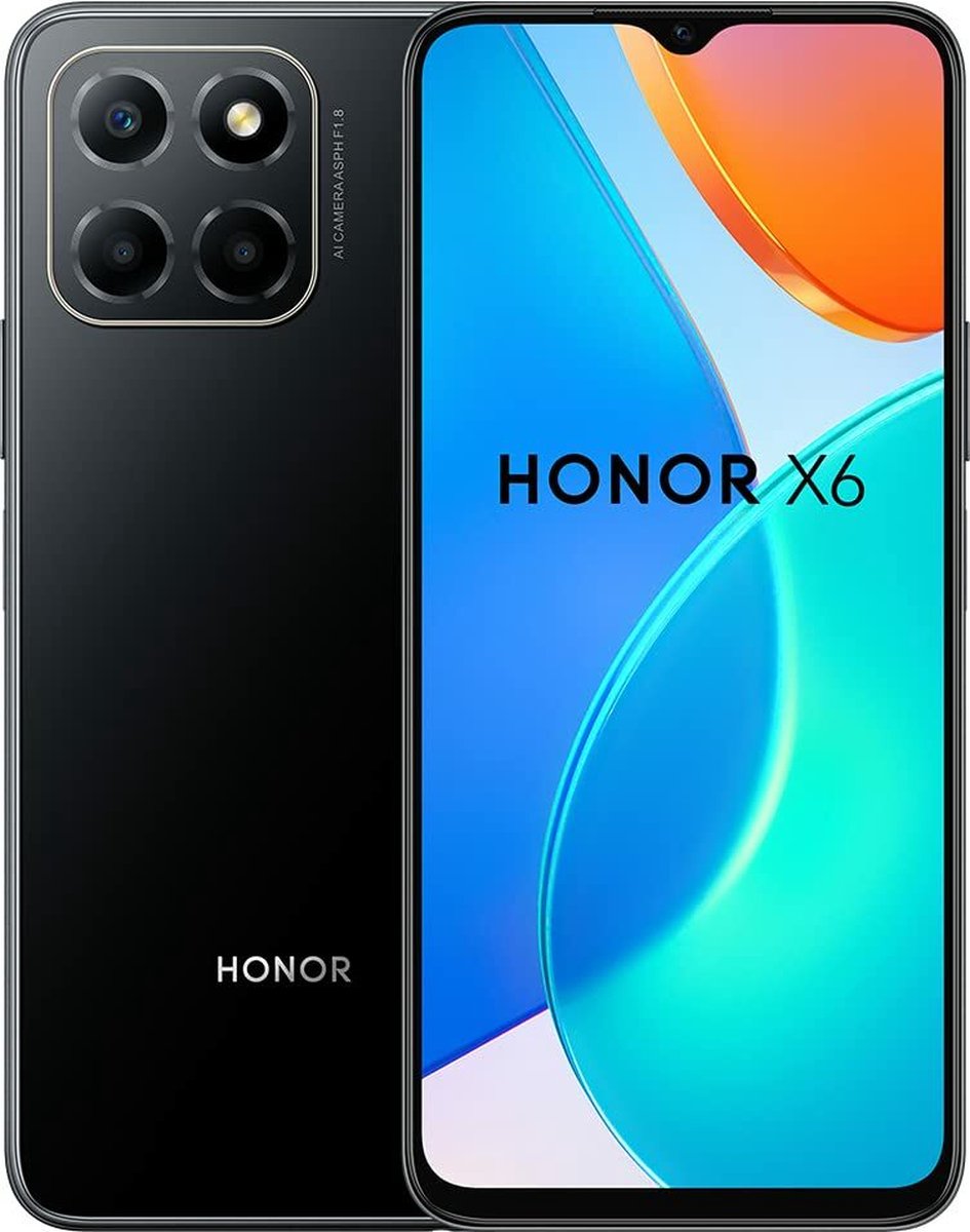Honor Smartphone X6 Black 4 GB RAM ARM Cortex-A53 Helio G25 6,5" 64 GB