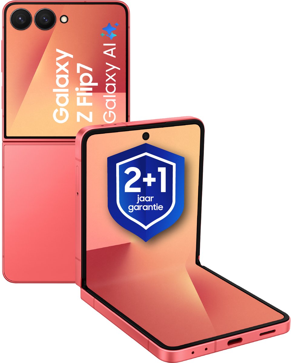 Samsung Galaxy Z Flip7 5G - 512GB - Coral Red + 1 Jaar extra garantie