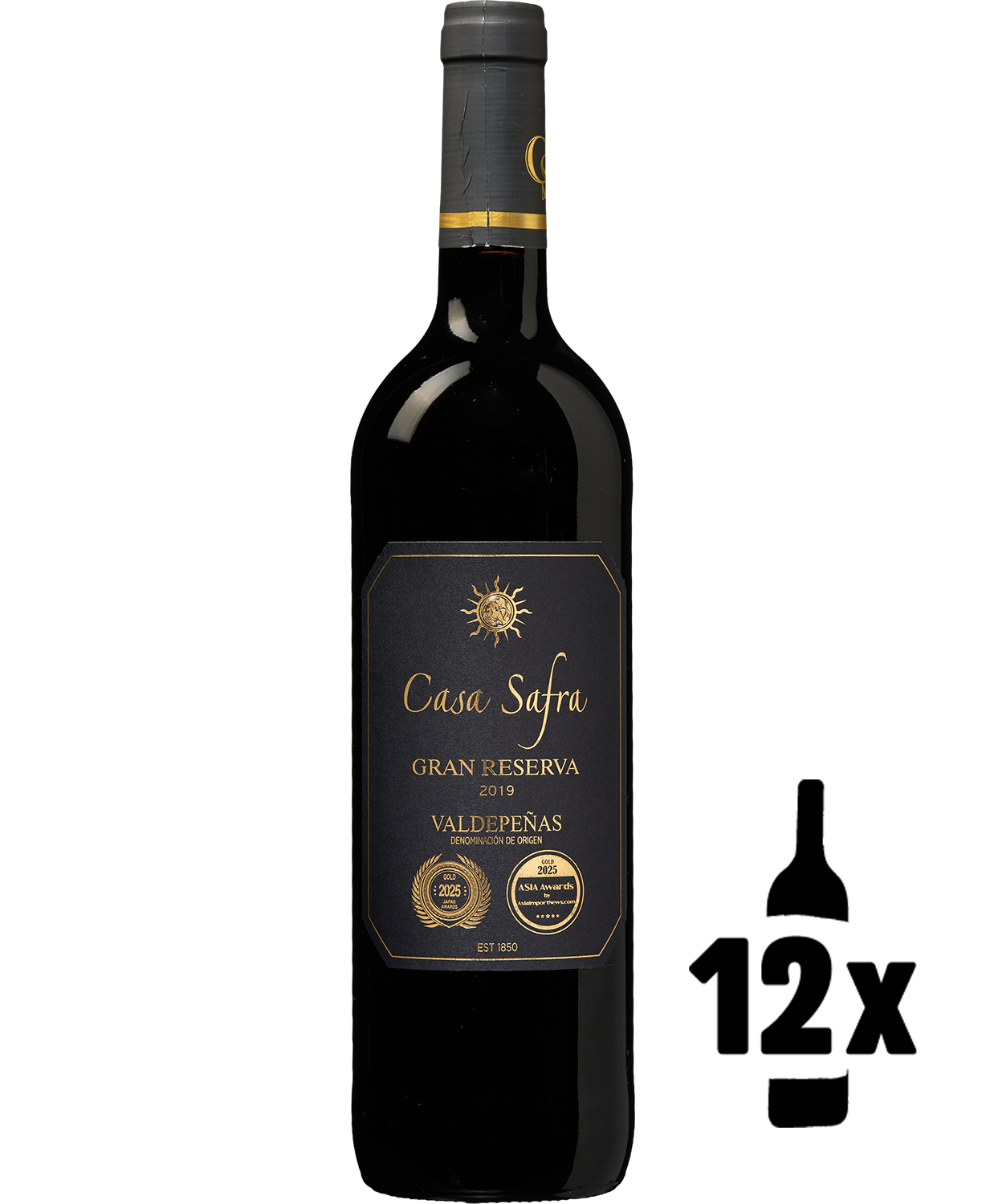 Wijnvoordeel 12 flessen Casa Safra Black Label Gran Reserva Voordeelpakket - Rood