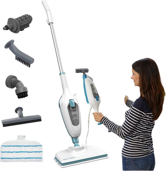 Stoomreiniger - Tapijtreiniger - Reinigingsmachine - Vlekkenreiniger - Wit met Blauw