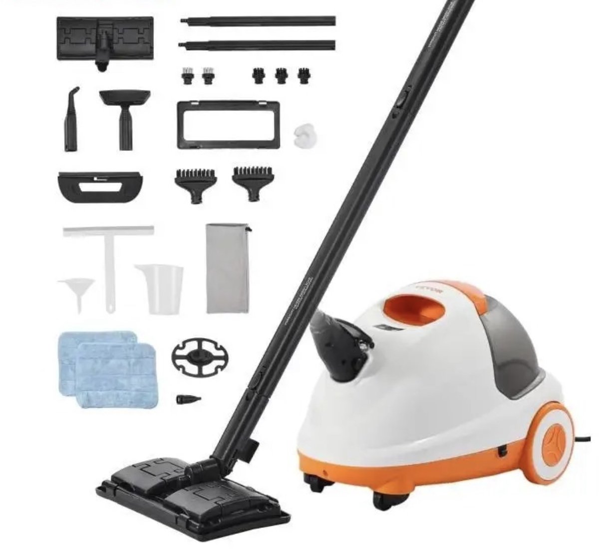 Vedder House - Stoomreiniger - Draagbaar - Met accessoires - Met wielen - Extra lange slang