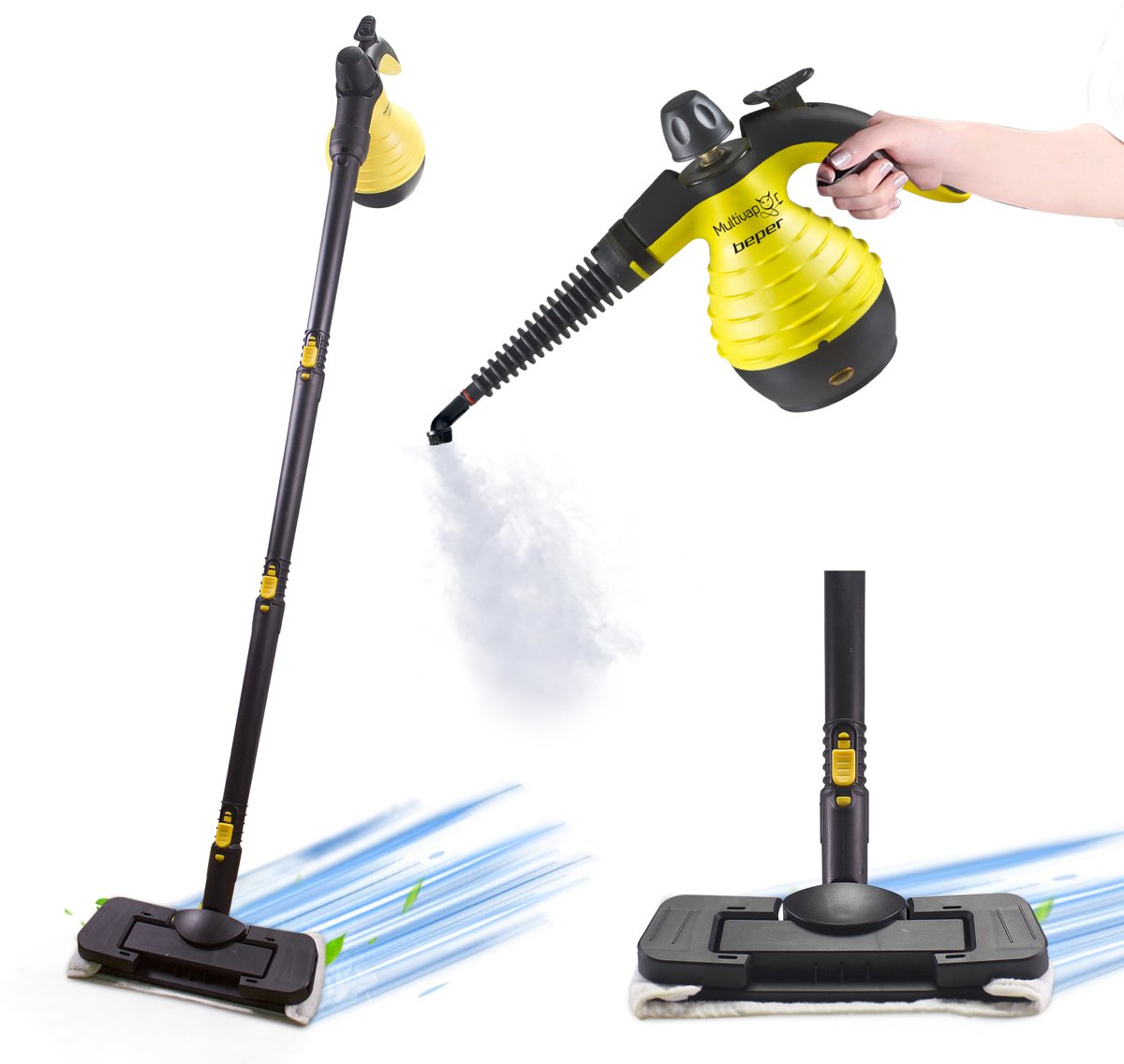 Beper Stoomreiniger Vloer - 10 in 1 Aluminium Tank 350ml - 1050W