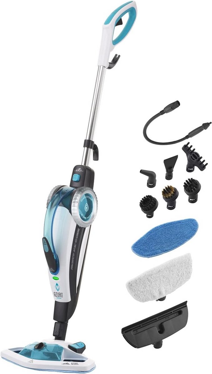 Krachtige Stoomreiniger 1500W in Wit en Blauw