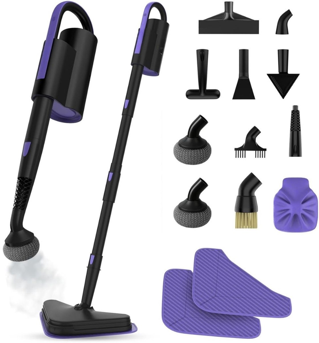 Quvo® Stoomreiniger vloer - Stoomreiniger - Stoomreinigers - Zwart - 45cm x 42cm x 13cm