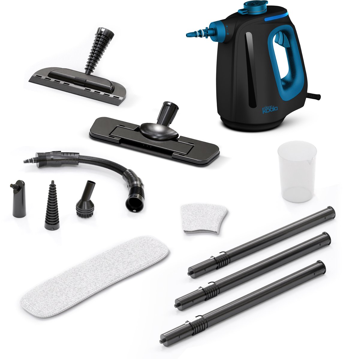 CleanKoala 2-in-1 Stoomreiniger – 15 sec Opwarmtijd – 30 min lang stomen– Incl. 12 Accessoires