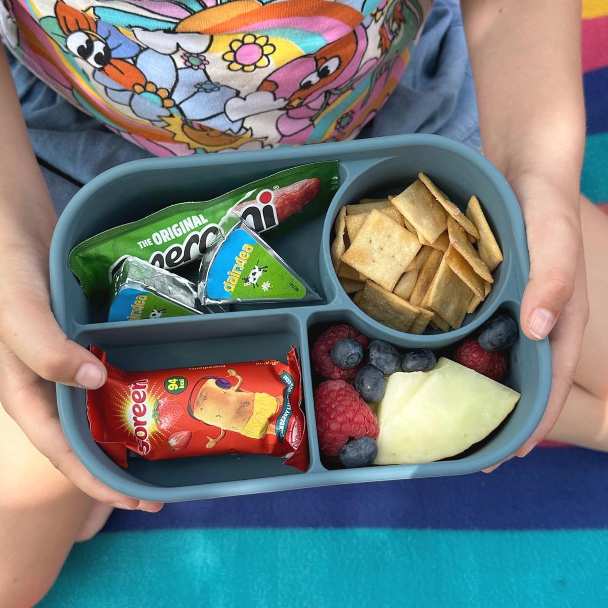 Bento Lunchbox | Siliconen Broodtrommel met 4 Compartimenten, Val- en Lekvrij voor Kinderen