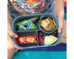 Bento Lunchbox | Siliconen Broodtrommel met 4 Compartimenten, Val- en Lekvrij voor Kinderen