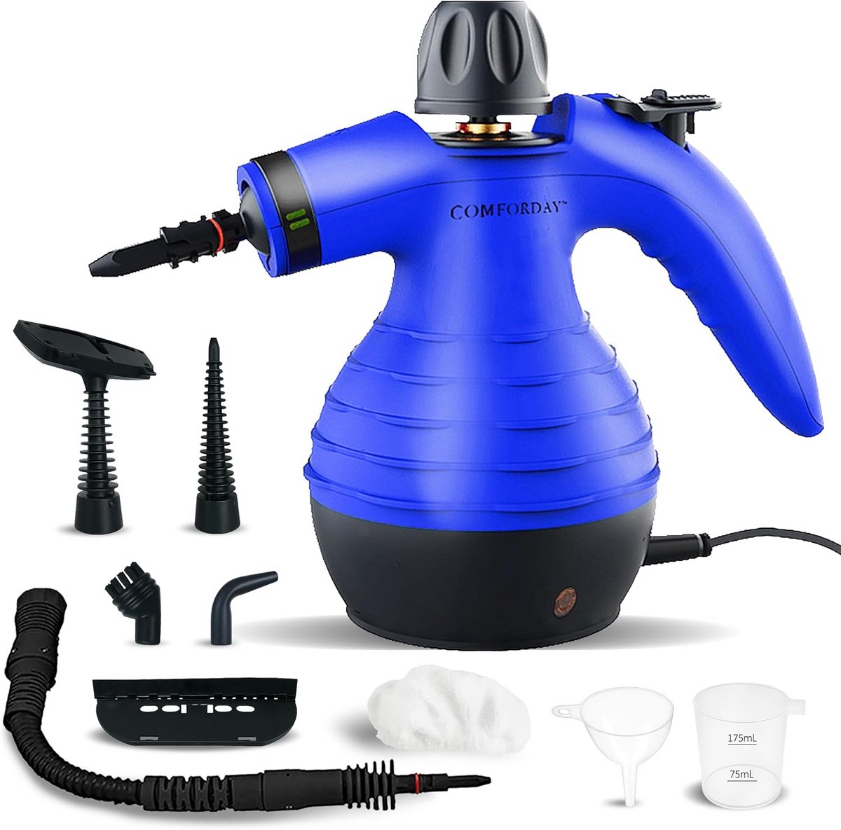 Krachtige Hand Stoomreiniger met 9 Accessoires voor Huis en Auto