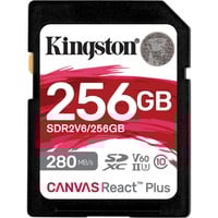 Kingston 256GB Canvas React Plus SDXC UHS-II 280R/150W U3 V60 for Full HD/4K, Tarjeta de memoria