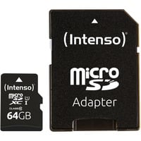 Intenso 3424490 memoria flash 64 GB MicroSD UHS-I Clase 10, Tarjeta de memoria