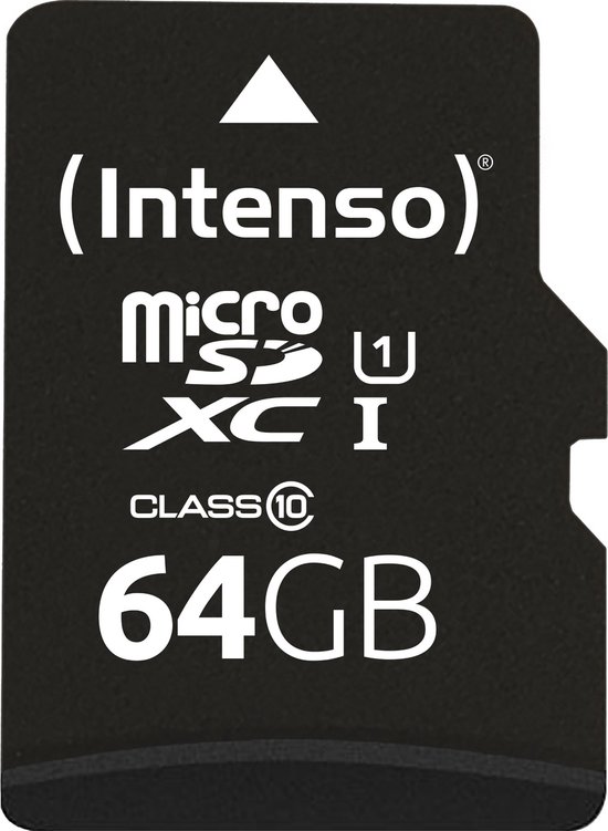 Intenso 3424490 memoria flash 64 GB MicroSD UHS-I Clase 10, Tarjeta de memoria