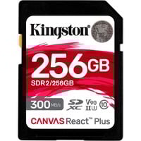 Kingston 256GB Canvas React Plus SDXC UHS-II 300R/260W U3 V90 for Full HD/4K/8K, Tarjeta de memoria