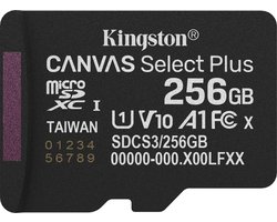 Kingston 256GB micSDXC Canvas Select Plus Gen3 150R A1 (Adaptador de SD no incluido),Tarjeta de memoria