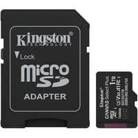 Kingston 1TB microSDXC Canvas Select Plus Gen3 150MB/s A1 (Incluye adaptador de SD),Tarjeta de memoria