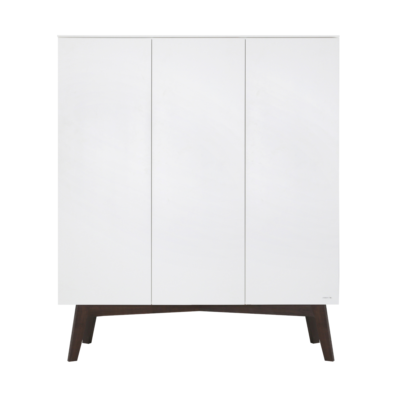 Kidsmill Sixties Kledingkast 3-deurs Wit Mat / Walnoot